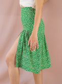 Jupes-JUPE NELLY- Imprimé VERT- Indira de paris