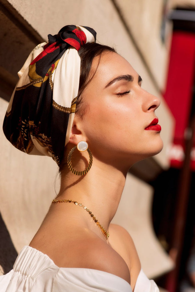 Turbans complets rétro-Parisienne Hortense Rouge- Indira de paris