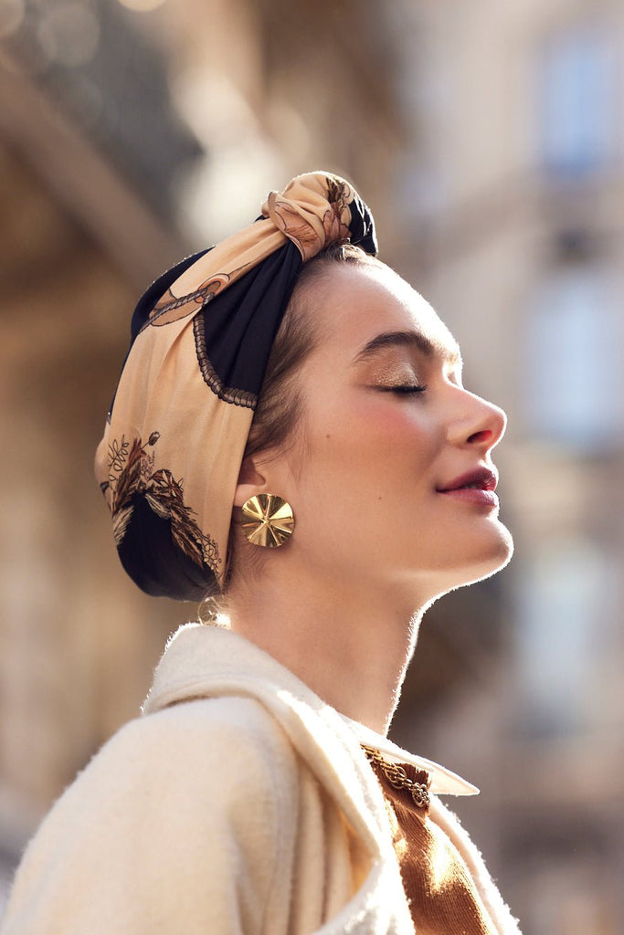 Turbans complets rétro-Parisienne Hortense Vieux Rose- Indira de paris