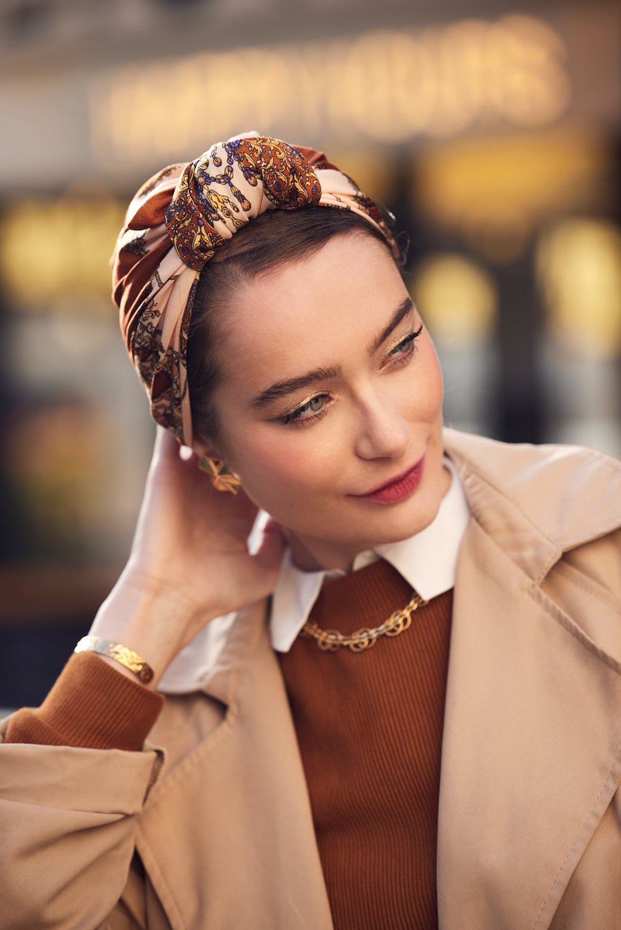 Turbans complets rétro-Parisienne Jade Terracotta- Indira de paris