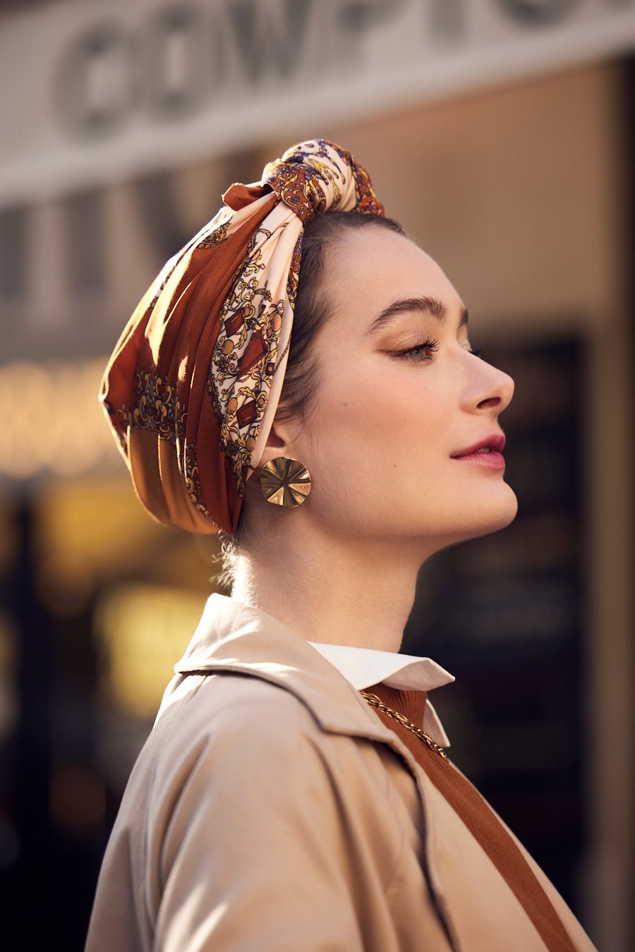 Turbans complets rétro-Parisienne Jade Terracotta- Indira de paris