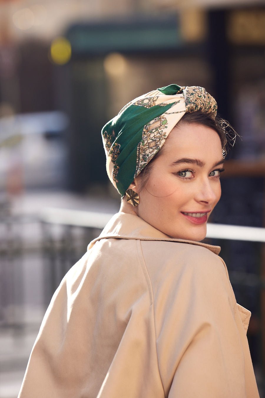 Turbans complets rétro-Parisienne Jade Vert- Indira de paris