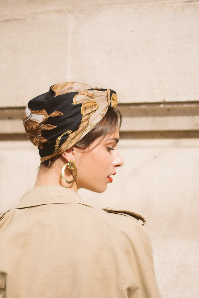 Turbans complets rétro-Parisienne - SAMANTHA beige- Indira de paris