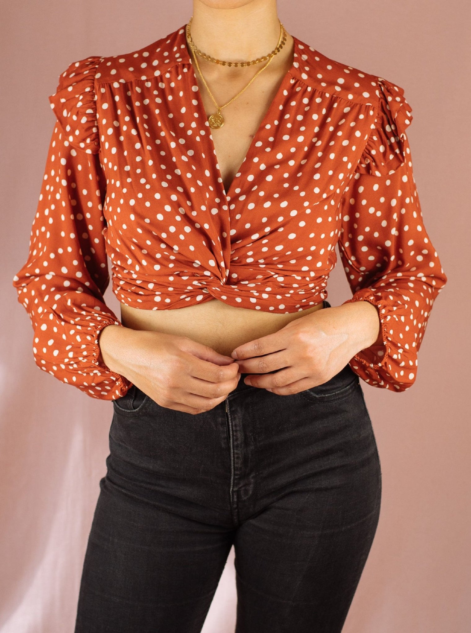 Haut-Top Lizzie - Imprimé terracotta- Indira de paris
