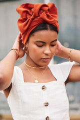 Turbans complets flexibles-TURBAN - Africaine Orange Brulé- Indira de paris