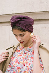 Turbans complets flexibles-TURBAN - Africaine PRUNE- Indira de paris