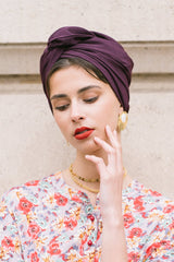 Turbans complets flexibles-TURBAN - Africaine PRUNE- Indira de paris