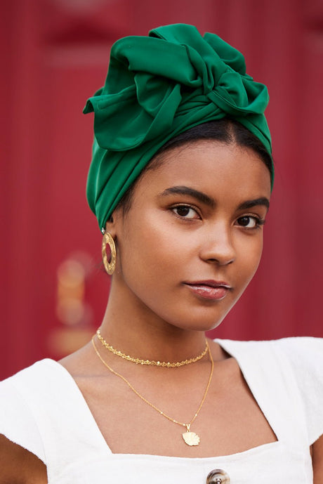 Turbans complets flexibles-TURBAN - Africaine Vert Forêt- Indira de paris